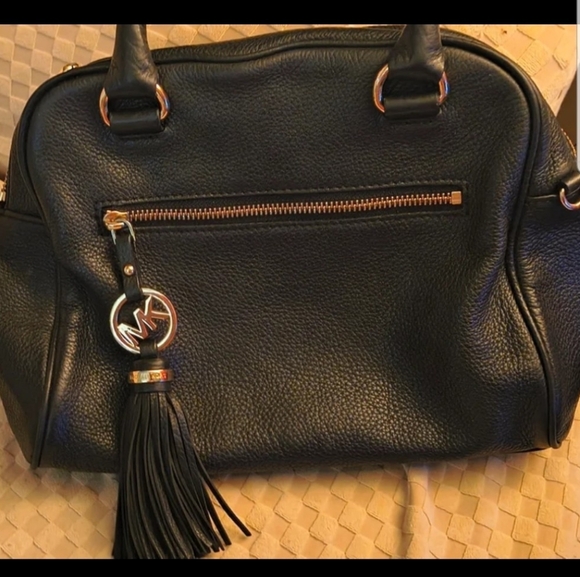 Michael Kors Black Satchel with Gold Accents - Picture 1 of 10